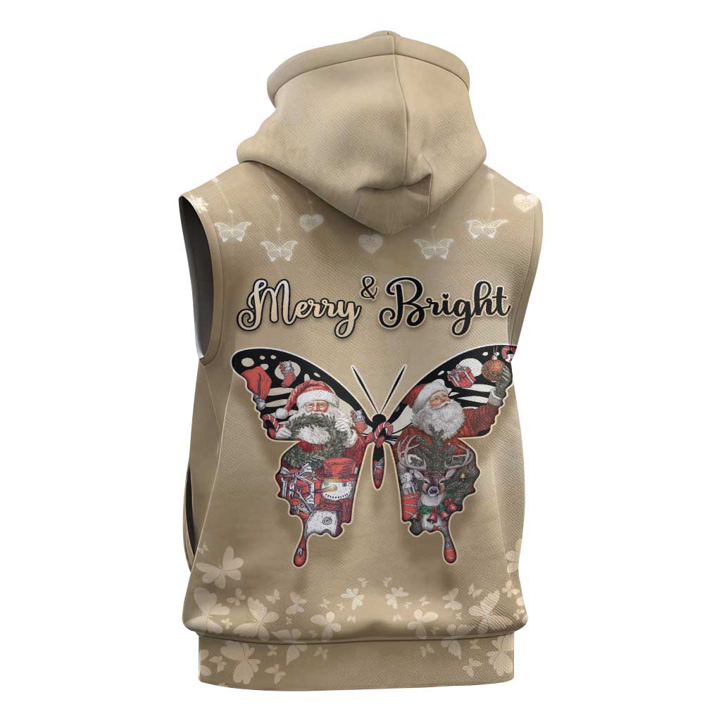 Butterfly Christmas Sleeveless Zip Hoodie Freedom Is For Everyone - Wonder Print Shop