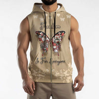 Butterfly Christmas Sleeveless Zip Hoodie Freedom Is For Everyone - Wonder Print Shop