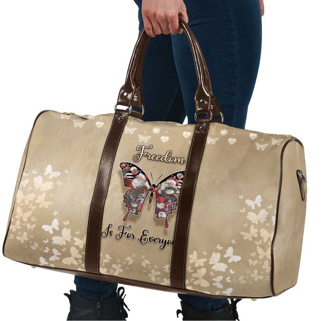 Butterfly Christmas Travel Bag Freedom Is For Everyone - Wonder Print Shop