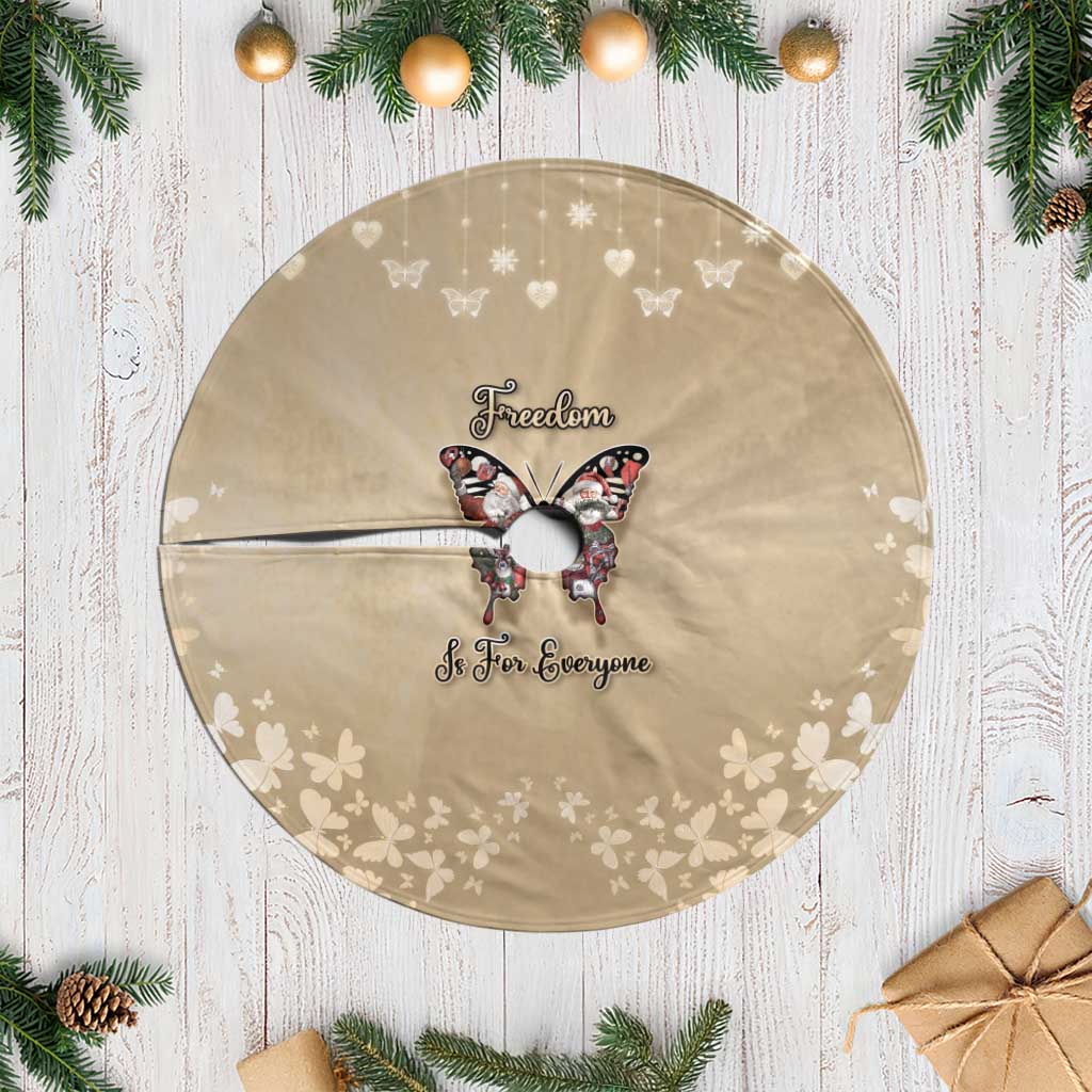 Butterfly Christmas Tree Skirt Freedom Is For Everyone - Wonder Print Shop