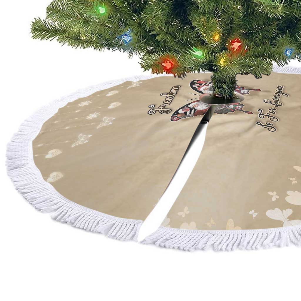 Butterfly Christmas Tree Skirt Freedom Is For Everyone - Wonder Print Shop
