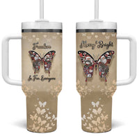 Butterfly Christmas Tumbler With Handle Freedom Is For Everyone - Wonder Print Shop