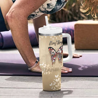 Butterfly Christmas Tumbler With Handle Freedom Is For Everyone - Wonder Print Shop