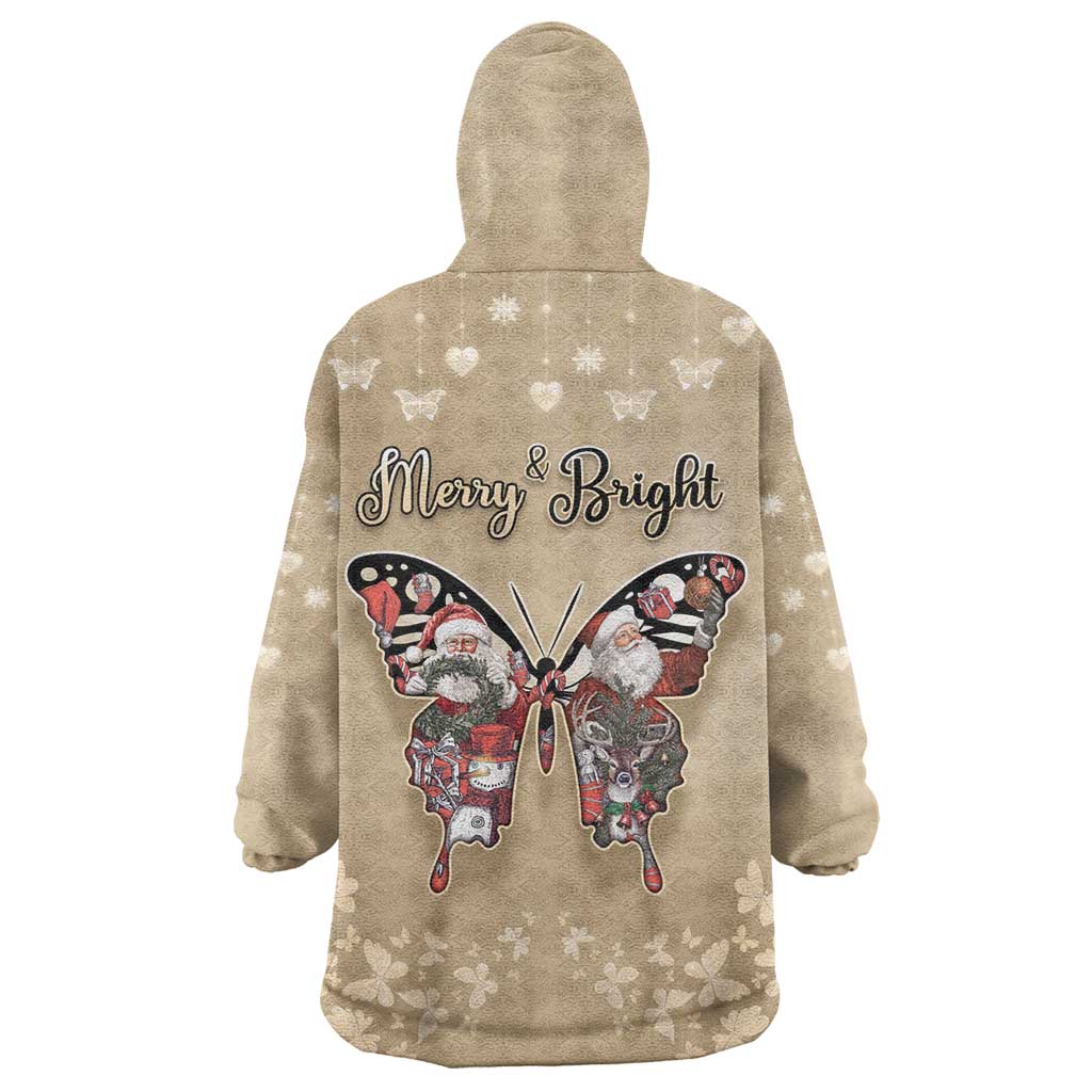 Butterfly Christmas Wearable Blanket Hoodie Freedom Is For Everyone - Wonder Print Shop