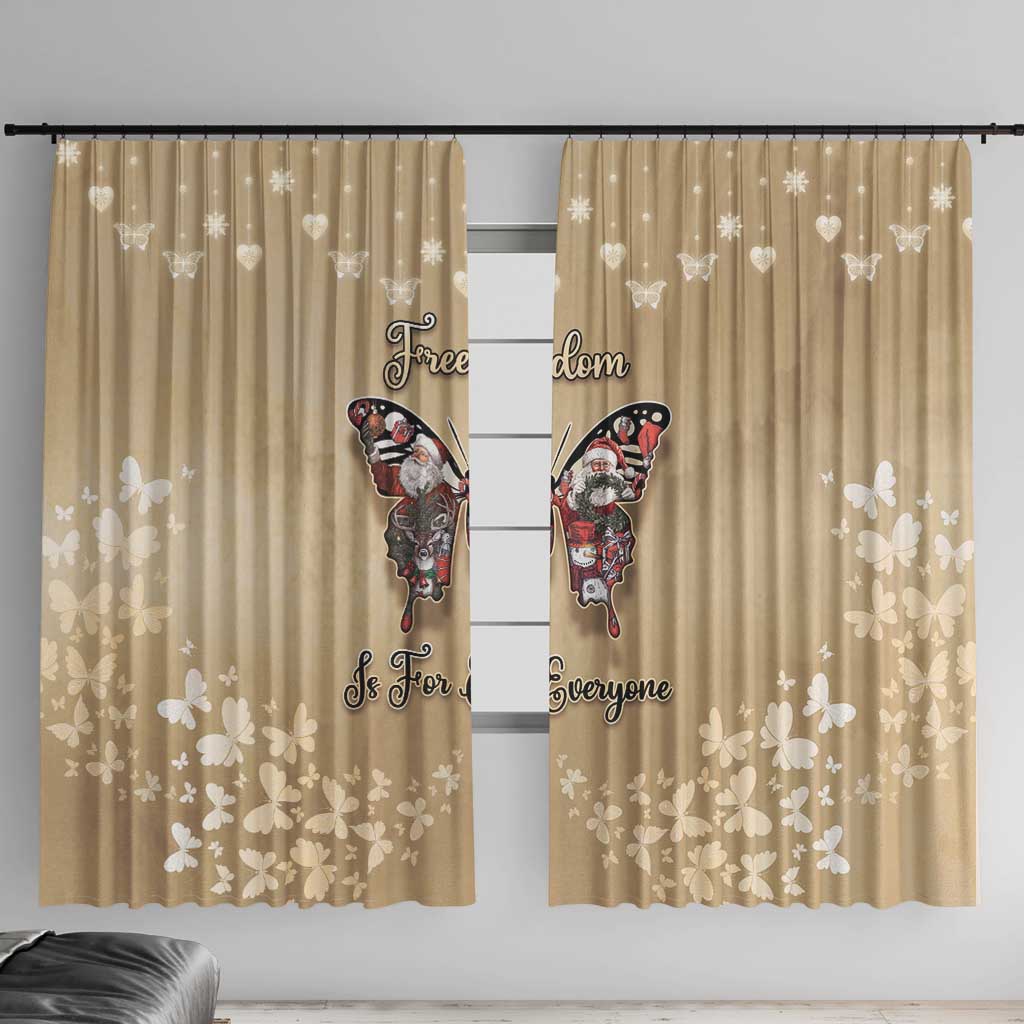 Butterfly Christmas Window Curtain Freedom Is For Everyone - Wonder Print Shop