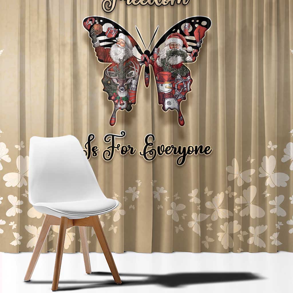 Butterfly Christmas Window Curtain Freedom Is For Everyone - Wonder Print Shop