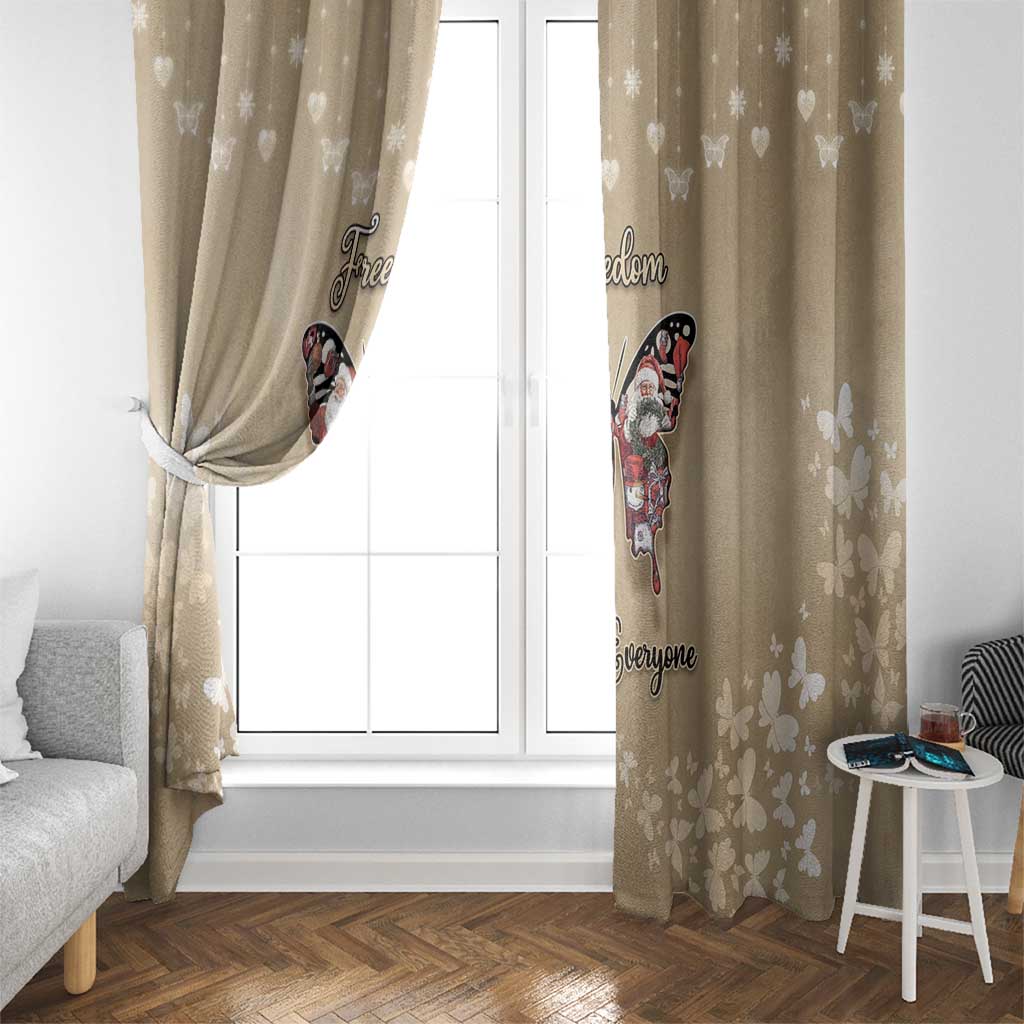 Butterfly Christmas Window Curtain Freedom Is For Everyone - Wonder Print Shop