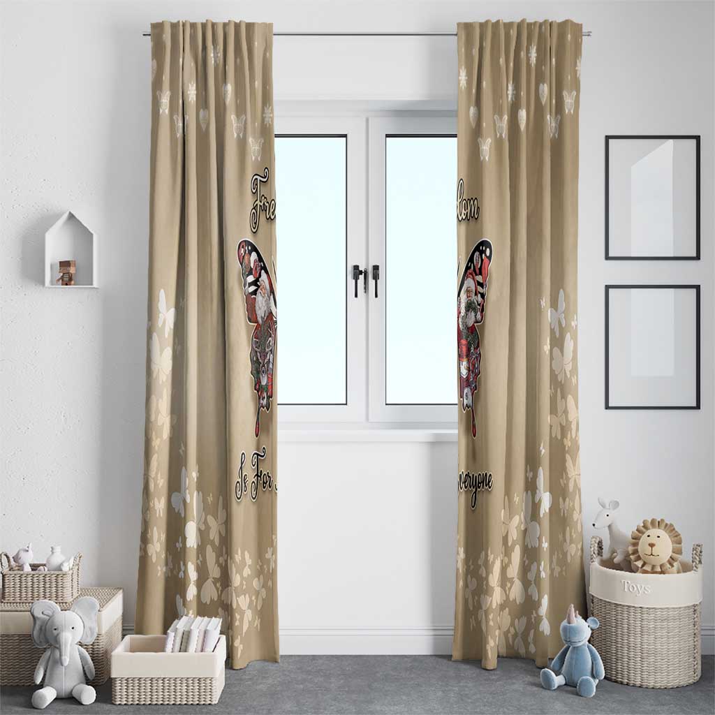 Butterfly Christmas Window Curtain Freedom Is For Everyone - Wonder Print Shop