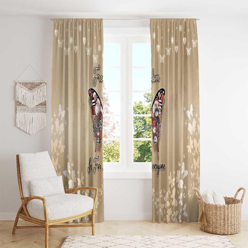 Butterfly Christmas Window Curtain Freedom Is For Everyone - Wonder Print Shop