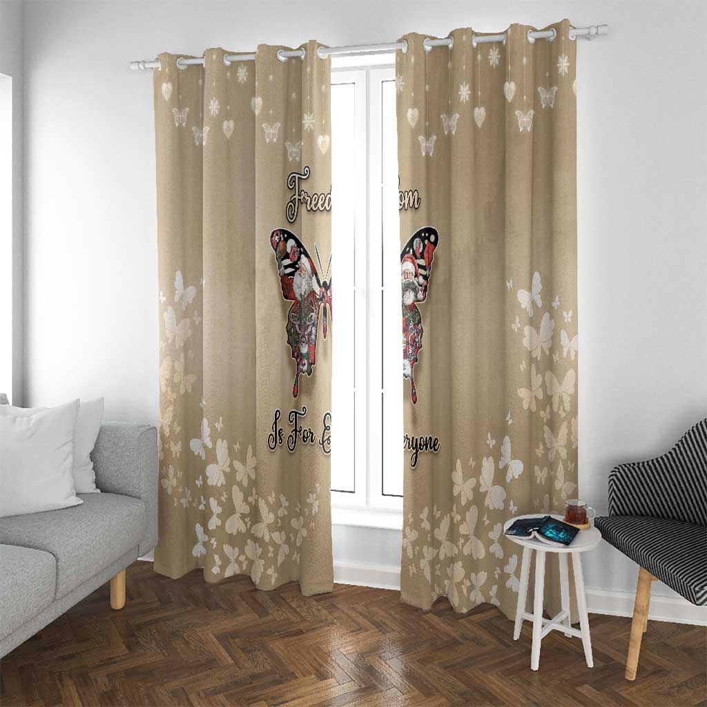 Butterfly Christmas Window Curtain Freedom Is For Everyone - Wonder Print Shop