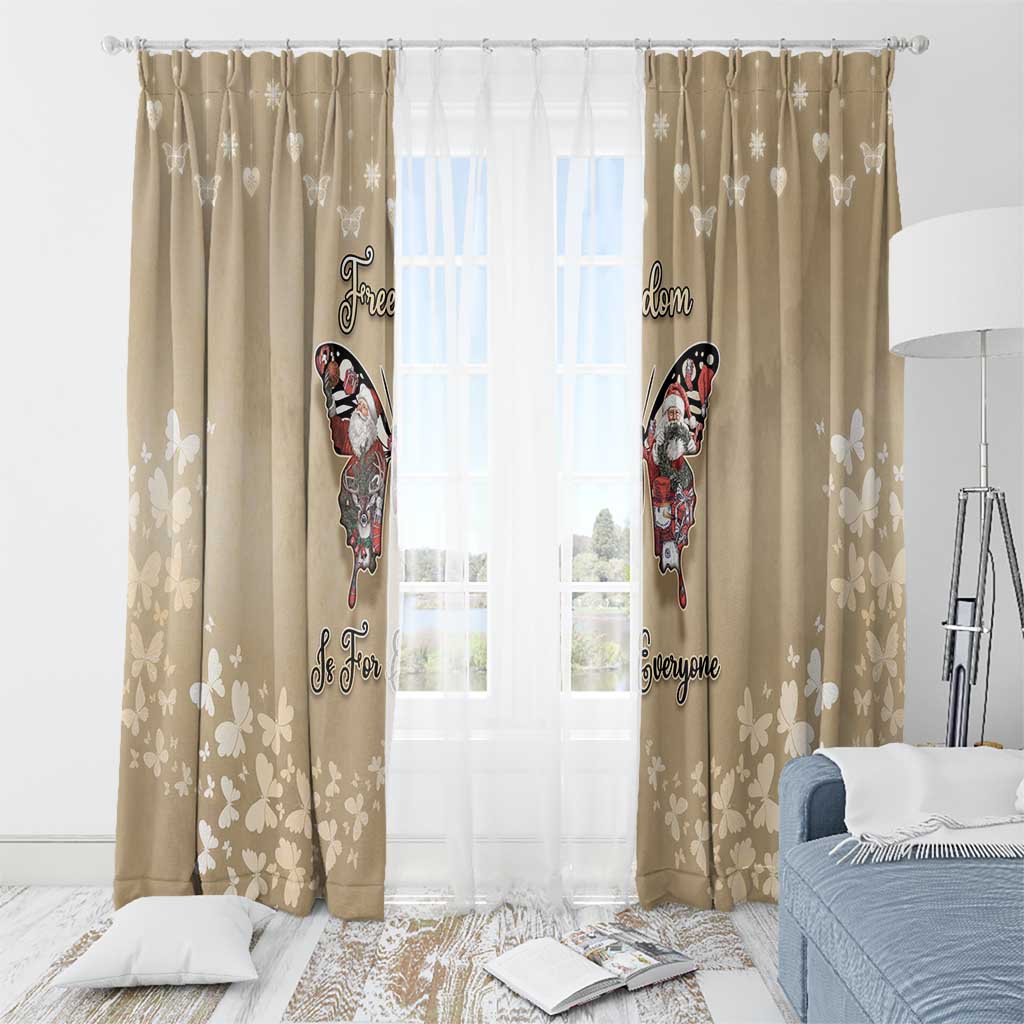 Butterfly Christmas Window Curtain Freedom Is For Everyone - Wonder Print Shop