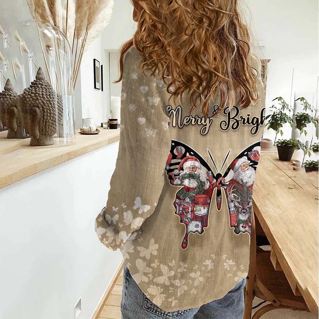 Butterfly Christmas Women Casual Shirt Freedom Is For Everyone - Wonder Print Shop