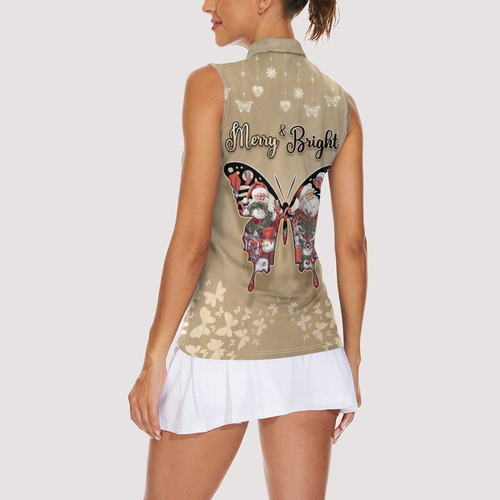 Butterfly Christmas Women Sleeveless Polo Shirt Freedom Is For Everyone - Wonder Print Shop