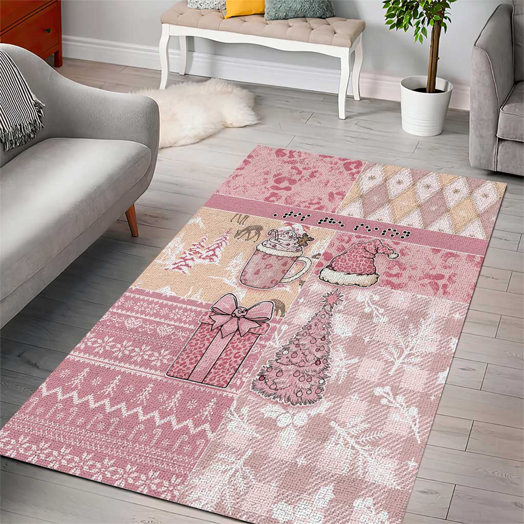 Braille Christmas Area Rug Tis The Season Patchwork Style - Wonder Print Shop