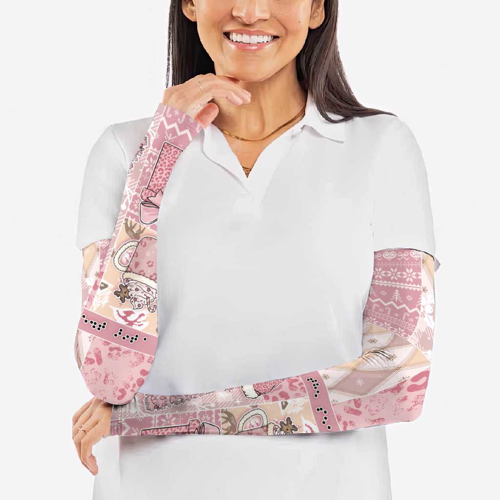 Braille Christmas Arm Sleeves Tis The Season Patchwork Style - Wonder Print Shop
