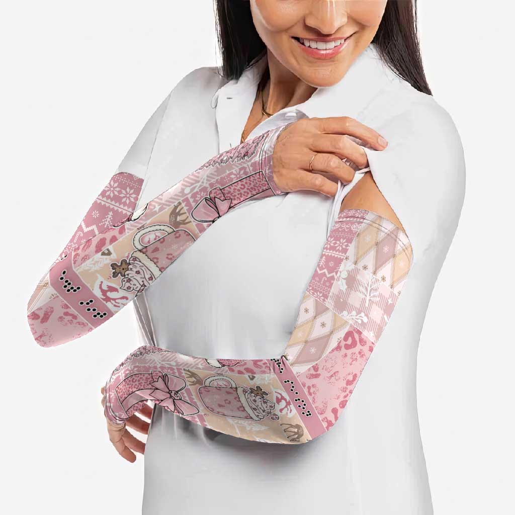 Braille Christmas Arm Sleeves Tis The Season Patchwork Style - Wonder Print Shop