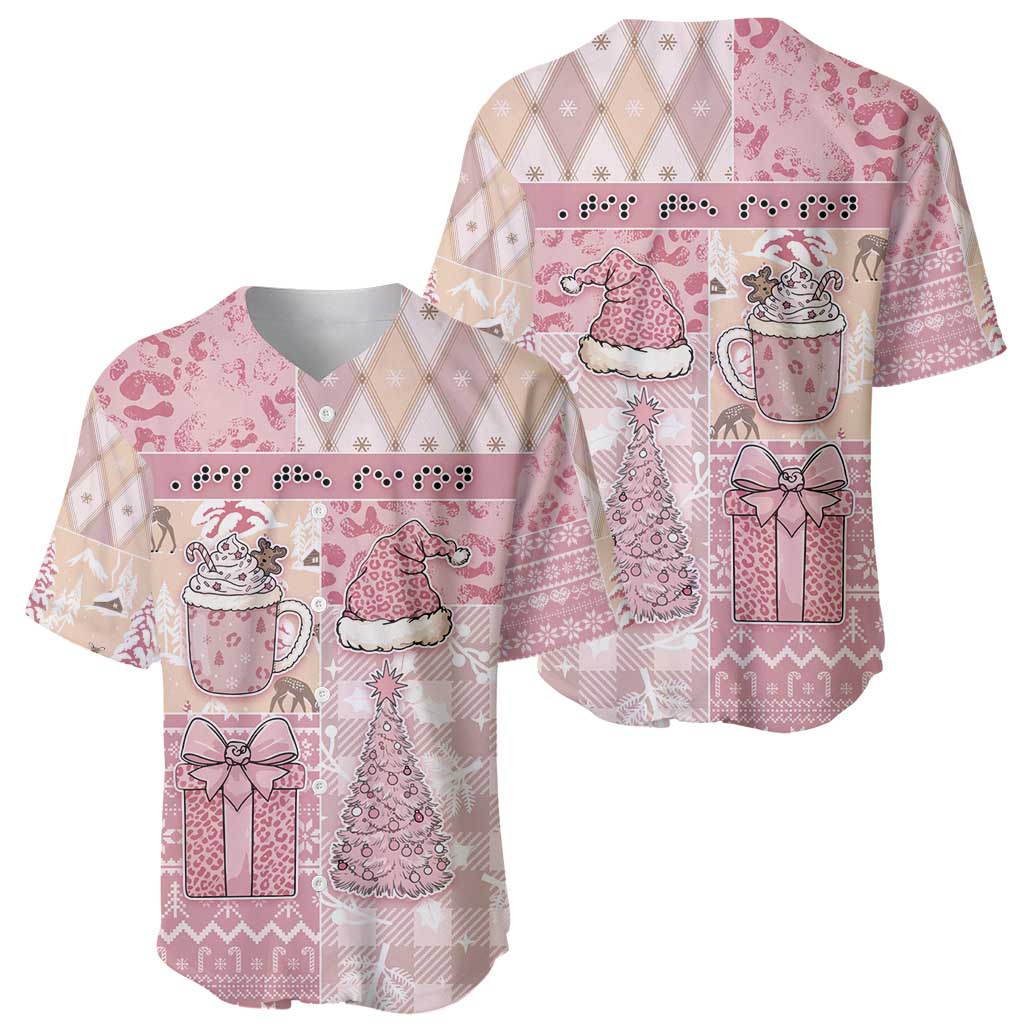 Braille Christmas Baseball Jersey Tis The Season Patchwork Style - Wonder Print Shop