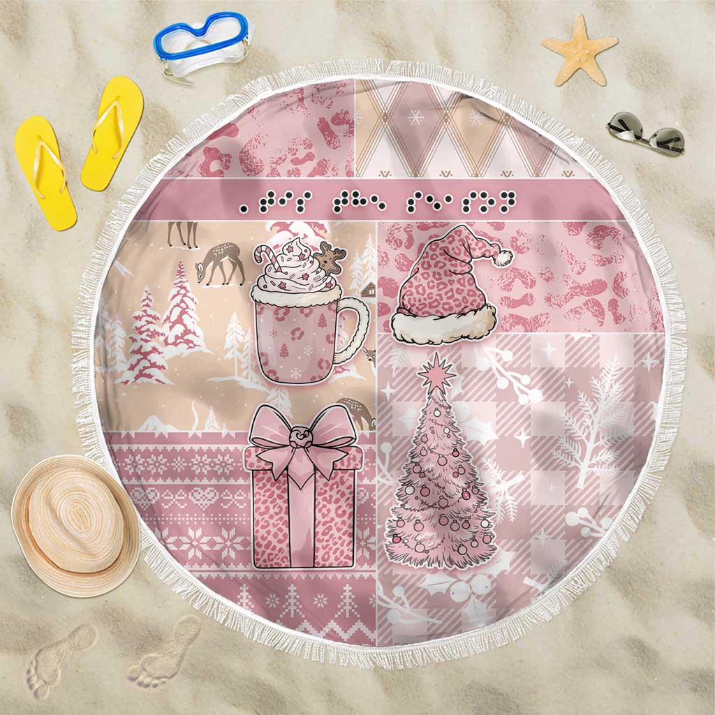 Braille Christmas Beach Blanket Tis The Season Patchwork Style - Wonder Print Shop