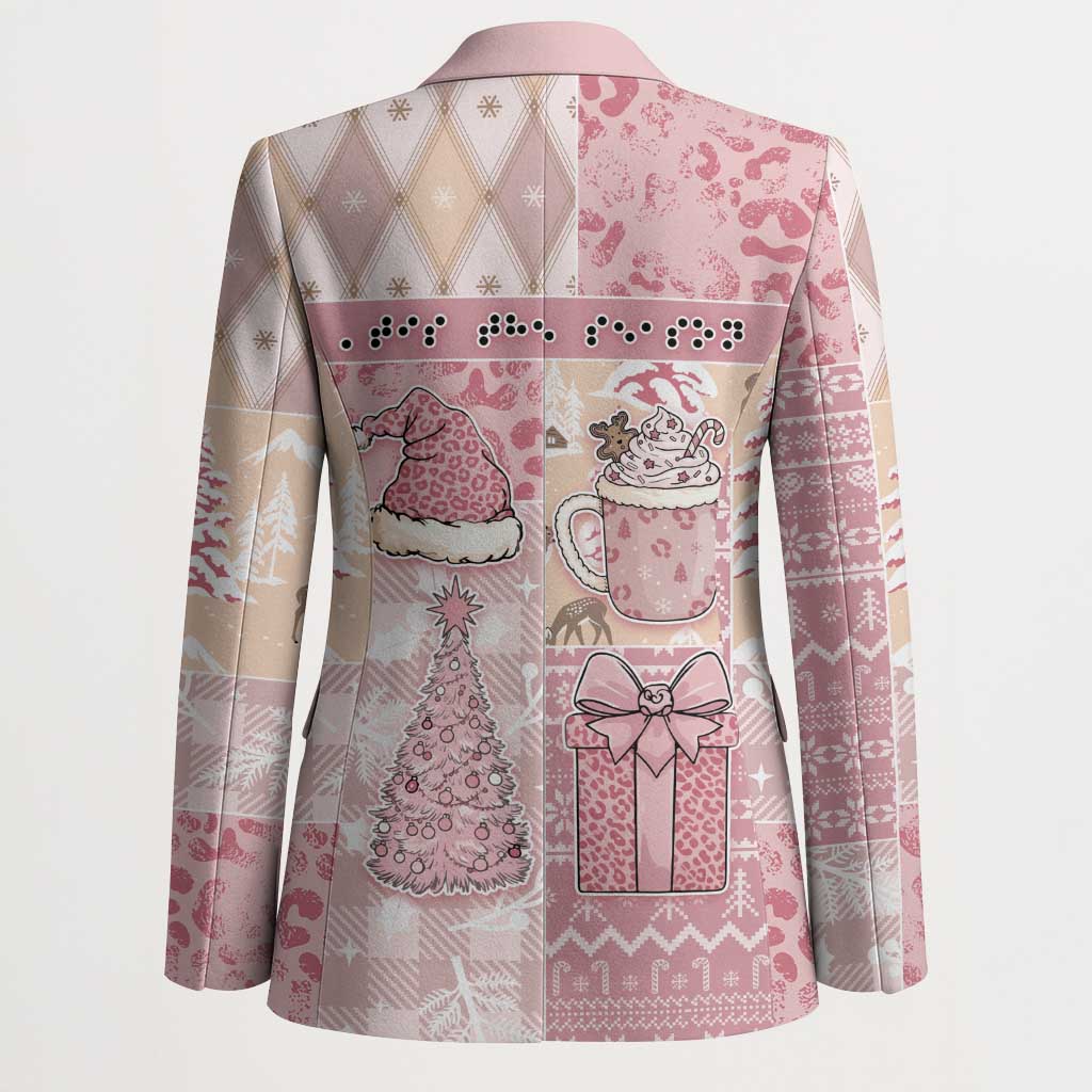 Braille Christmas Blazer Tis The Season Patchwork Style - Wonder Print Shop