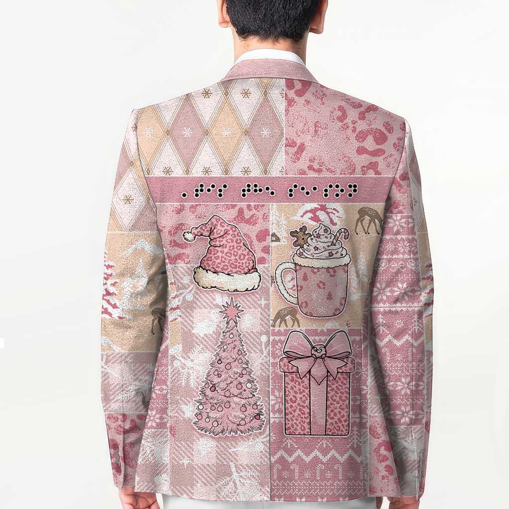 Braille Christmas Blazer Tis The Season Patchwork Style - Wonder Print Shop