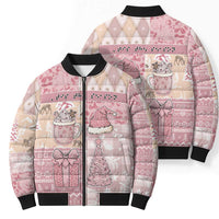 Braille Christmas Bomber Puffer Jacket Tis The Season Patchwork Style - Wonder Print Shop
