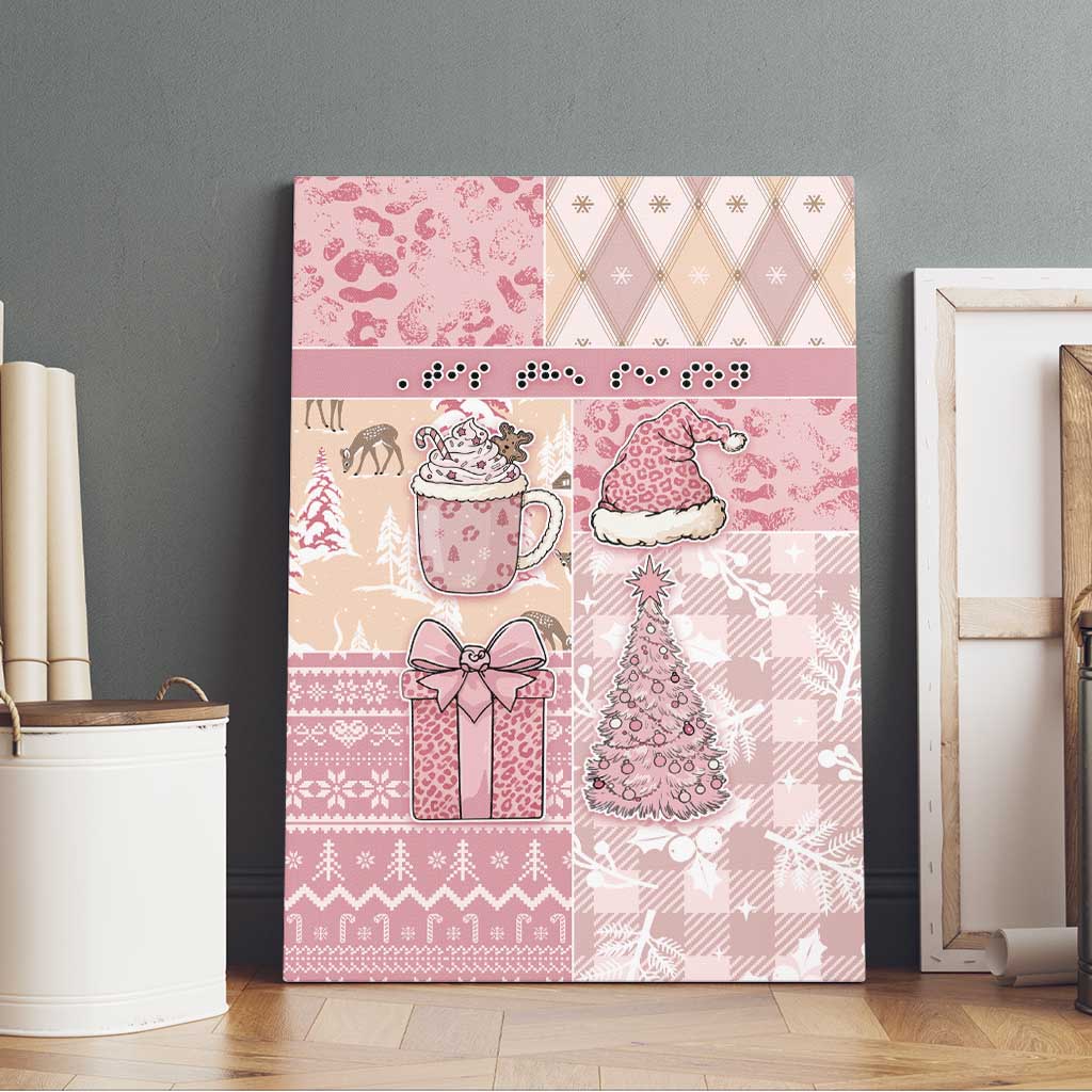 Braille Christmas Canvas Wall Art Tis The Season Patchwork Style - Wonder Print Shop