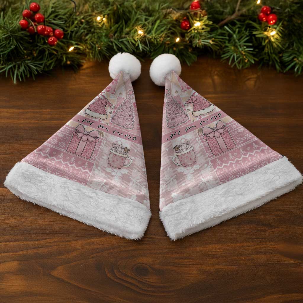 Braille Christmas Santa Hat Tis The Season Patchwork Style - Wonder Print Shop