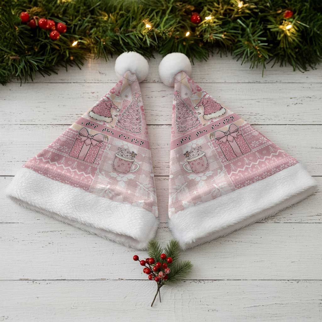 Braille Christmas Santa Hat Tis The Season Patchwork Style - Wonder Print Shop