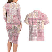 Braille Christmas Couples Matching Long Sleeve Bodycon Dress and Hawaiian Shirt Tis The Season Patchwork Style - Wonder Print Shop