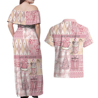 Braille Christmas Couples Matching Off Shoulder Maxi Dress and Hawaiian Shirt Tis The Season Patchwork Style - Wonder Print Shop