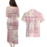 Braille Christmas Couples Matching Puletasi and Hawaiian Shirt Tis The Season Patchwork Style - Wonder Print Shop