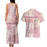 Braille Christmas Couples Matching Tank Maxi Dress and Hawaiian Shirt Tis The Season Patchwork Style - Wonder Print Shop