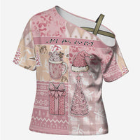 Braille Christmas Cross Shoulder Shirt Tis The Season Patchwork Style - Wonder Print Shop