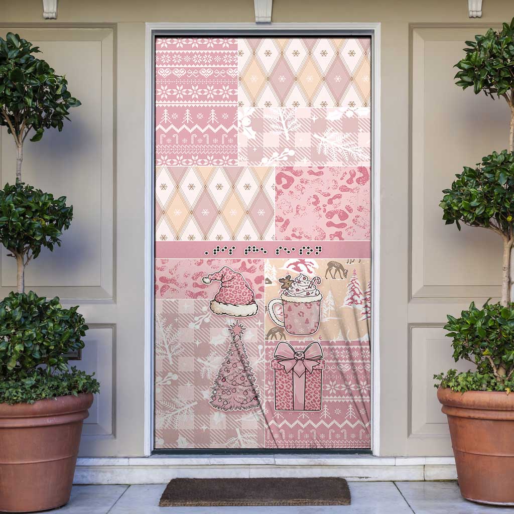 Braille Christmas Door Cover Tis The Season Patchwork Style - Wonder Print Shop