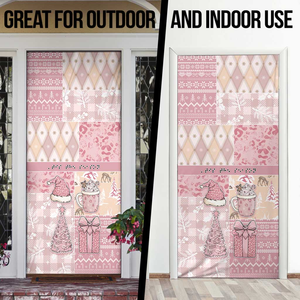 Braille Christmas Door Cover Tis The Season Patchwork Style - Wonder Print Shop