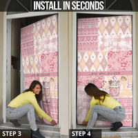 Braille Christmas Door Cover Tis The Season Patchwork Style - Wonder Print Shop