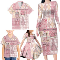 Braille Christmas Family Matching Long Sleeve Bodycon Dress and Hawaiian Shirt Tis The Season Patchwork Style - Wonder Print Shop