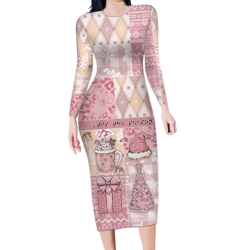 Braille Christmas Family Matching Long Sleeve Bodycon Dress and Hawaiian Shirt Tis The Season Patchwork Style - Wonder Print Shop