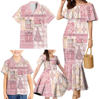 Braille Christmas Family Matching Mermaid Dress and Hawaiian Shirt Tis The Season Patchwork Style - Wonder Print Shop