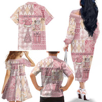 Braille Christmas Family Matching Off The Shoulder Long Sleeve Dress and Hawaiian Shirt Tis The Season Patchwork Style - Wonder Print Shop