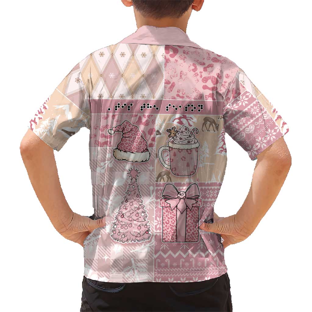 Braille Christmas Family Matching Off Shoulder Maxi Dress and Hawaiian Shirt Tis The Season Patchwork Style - Wonder Print Shop