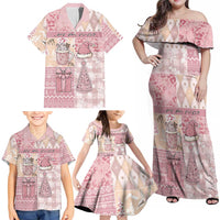 Braille Christmas Family Matching Off Shoulder Maxi Dress and Hawaiian Shirt Tis The Season Patchwork Style - Wonder Print Shop