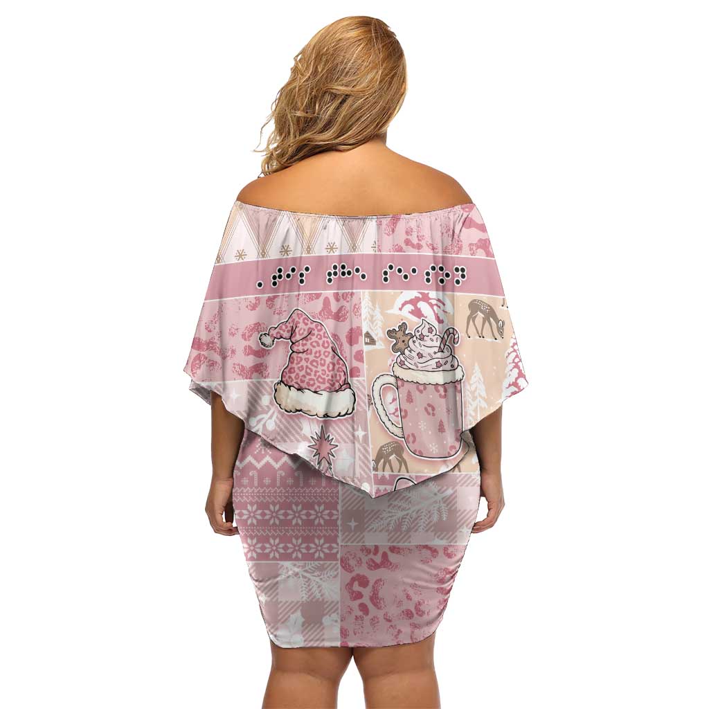 Braille Christmas Family Matching Off Shoulder Short Dress and Hawaiian Shirt Tis The Season Patchwork Style - Wonder Print Shop