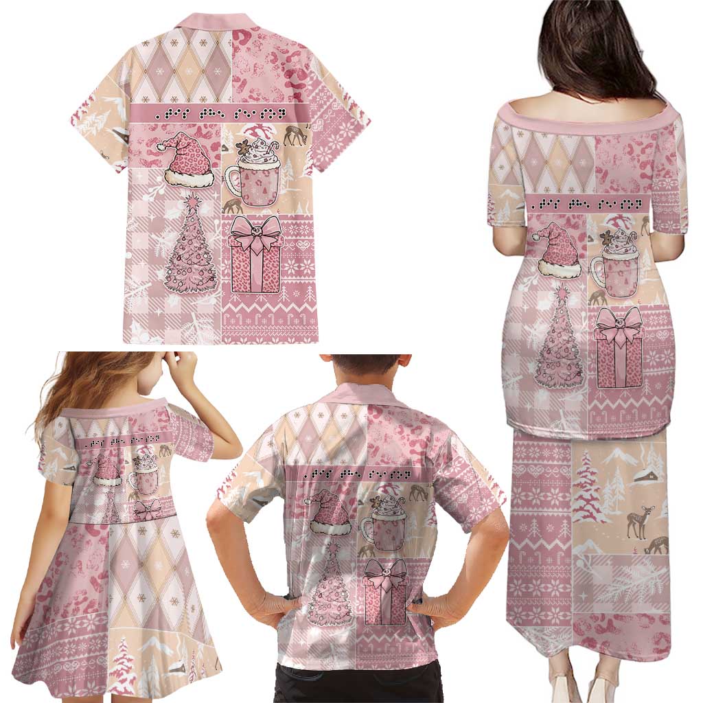 Braille Christmas Family Matching Puletasi and Hawaiian Shirt Tis The Season Patchwork Style - Wonder Print Shop