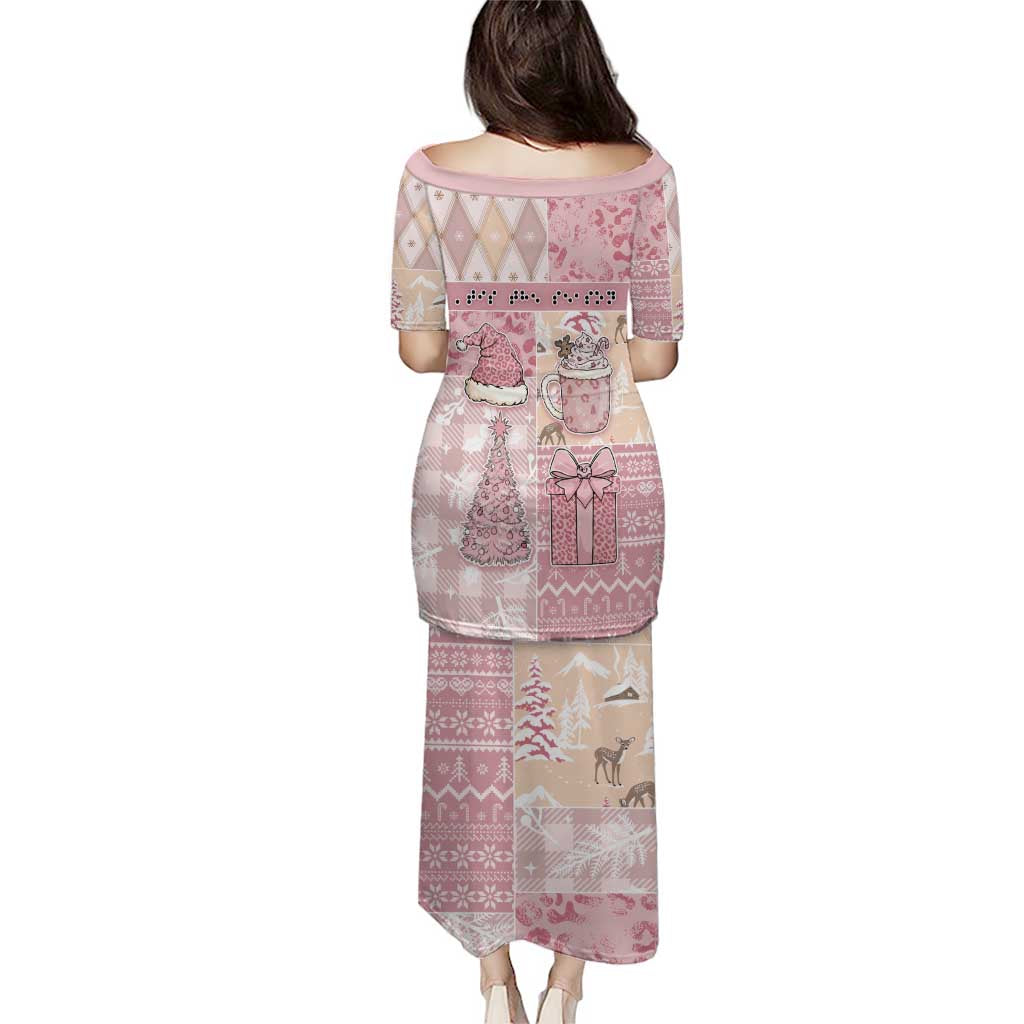 Braille Christmas Family Matching Puletasi and Hawaiian Shirt Tis The Season Patchwork Style - Wonder Print Shop