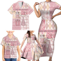 Braille Christmas Family Matching Short Sleeve Bodycon Dress and Hawaiian Shirt Tis The Season Patchwork Style - Wonder Print Shop