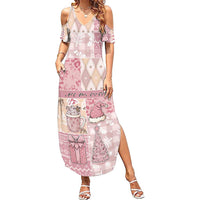 Braille Christmas Family Matching Summer Maxi Dress and Hawaiian Shirt Tis The Season Patchwork Style - Wonder Print Shop