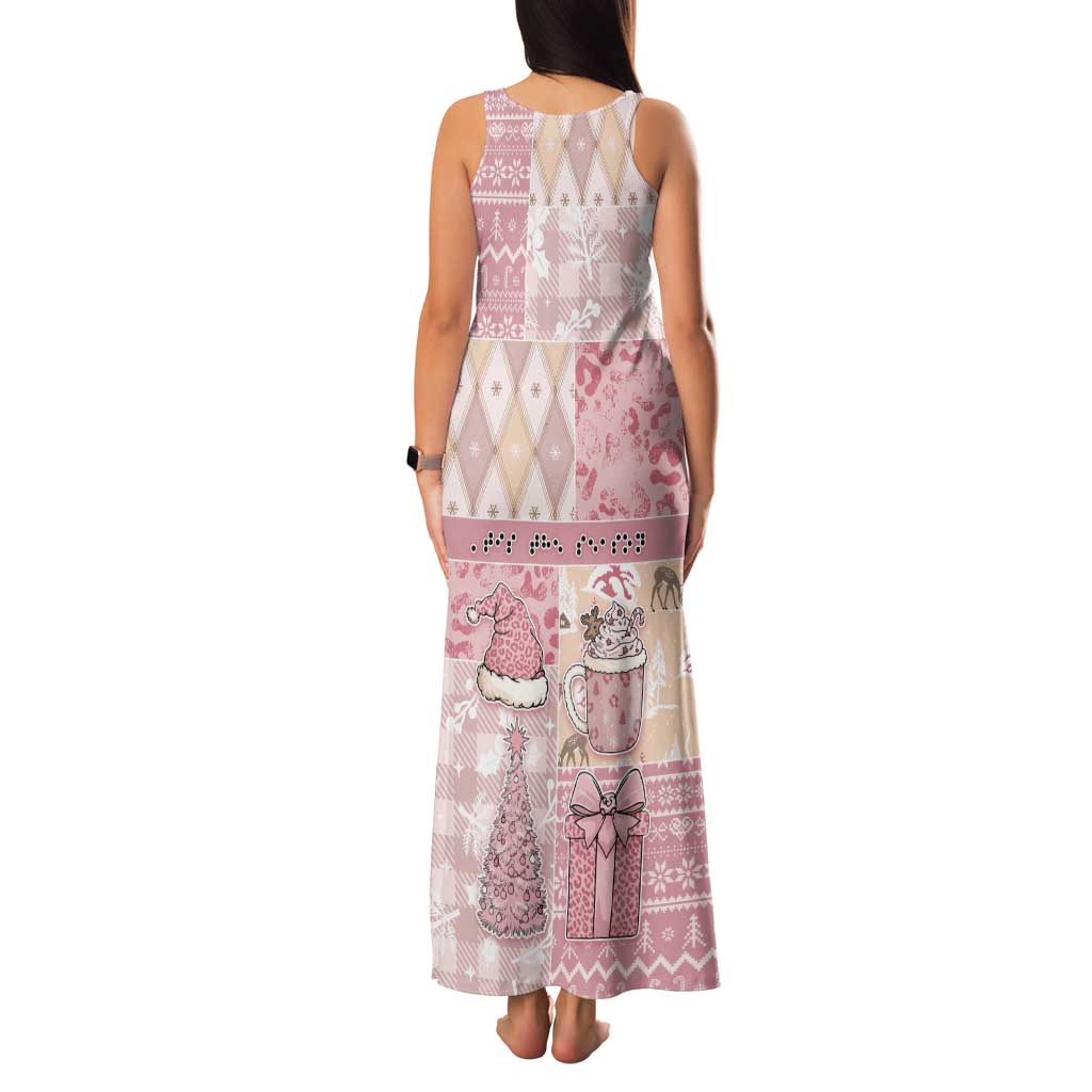 Braille Christmas Family Matching Tank Maxi Dress and Hawaiian Shirt Tis The Season Patchwork Style - Wonder Print Shop