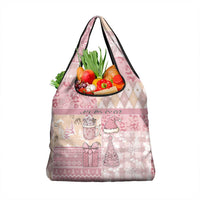 Braille Christmas Grocery Bag Tis The Season Patchwork Style - Wonder Print Shop