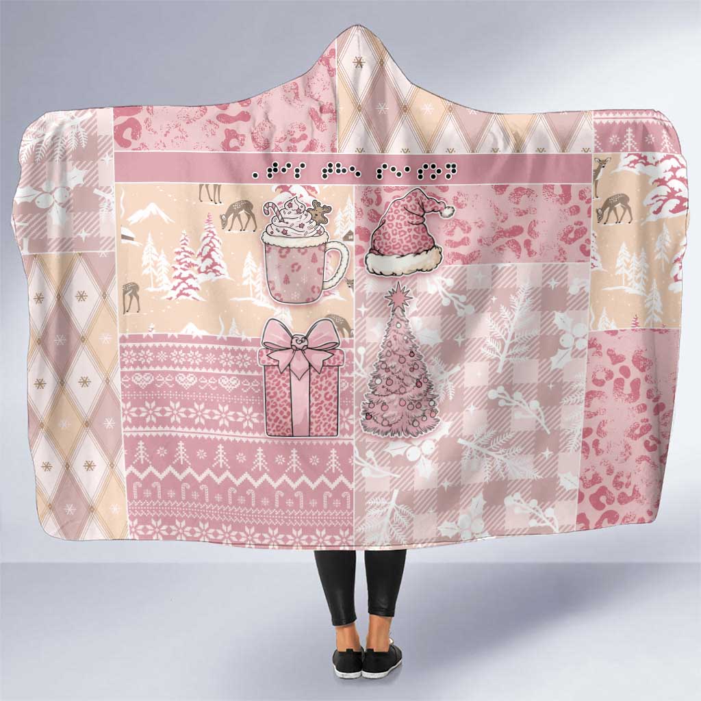 Braille Christmas Hooded Blanket Tis The Season Patchwork Style - Wonder Print Shop